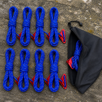 Reflective Guy Ropes with Quick Adjusters and Storage Bag for Outdoor Tents and Tarps