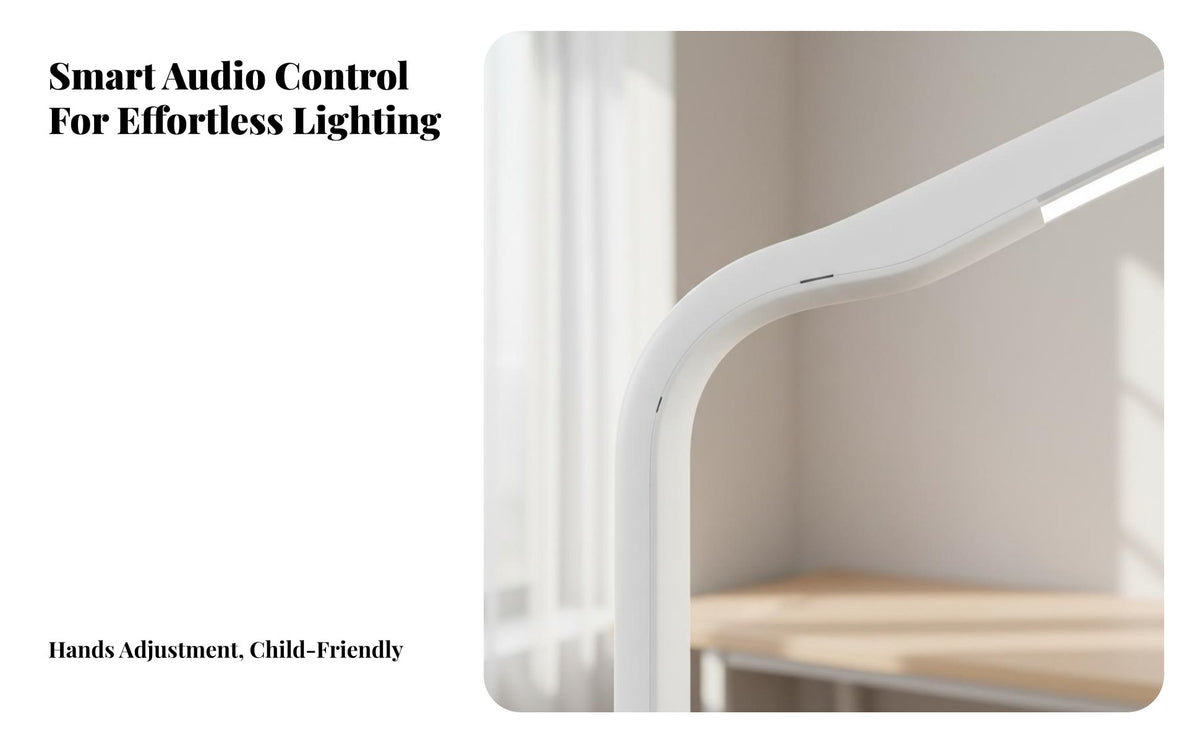 Smart Voice Control Full Spectrum Standing Lamp Flicker-Flickerless Full Spectrum Reading Light High CRI Shadowless Desk Lamp Wide Illumination Area for Children, Students, Readers, Studying, Study Room, Bedroom, Piano Practice