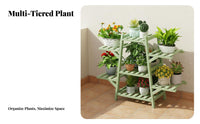 Bamboo Flower Rack Stable Structure Multi-Tier Plant Shelf Sturdy and Bamboo Ladder Shelf for Balcony, Living Room, Corner