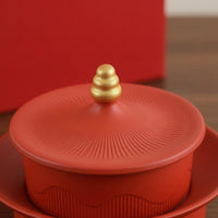 Stacked Ceramic Fruit Plate Glazed Lidded Fruit Plate Ridged