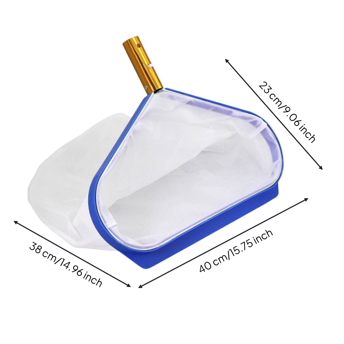Reinforced Rim Pool Foliage Skimmer Fits Standard Pole Pool Skimmer Net Blue Frame Water Cleaning Gear for Pools, Ponds