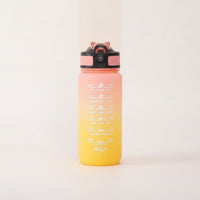 Time Marker Water Bottle Motivational Water Bottle with Flip-Top Lid Container Gradient Portable for Athletes, Gym, Travel