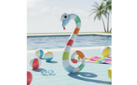 Striped Snake Pool Lounger Coiled Inflatable Snake Floation PVC Water Toy