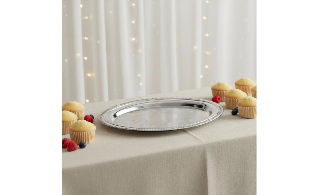 Vintage Tea Tray Decorative Tableware Shiny Finish for Bakery Display