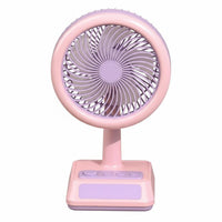 Desk Fan with Night Light Adjustable Electric Fan with Three-Level-Speed for Office Workers, Students, Nightstand, Dorm Room