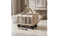 Soft-Sided Rolling Pet Carrier Ventilated Wheeled Pet Carrier Breathable Sturdy for Small Pets
