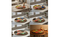 Tabletop Wooden Chinese Checkers Board Classic Marble Game Board with Storage Bag Sturdy Premium for Coffee Table