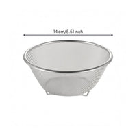 Rolled Rim Rice Washing Basket Wide Opening Fine Mesh Colander Narrow Base Stainless Steel Colander