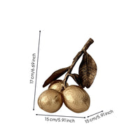 Lemon Ornament with Branch Three-Dimensional Lemon Ornament Compact Figurine for Desktop