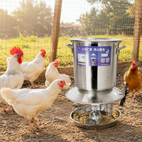 Automatic Cat Feeder for Two Cats, Timed Dry Food Automatic Cat Feeder with Stainless Steel Bowl, Dark Gray Automatic Pet Feeder