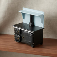 Miniature Black Cooker Realistic Detail Dollhouse Oven Range Authentic Reproduction Mini Cooker for Collectors, Kids