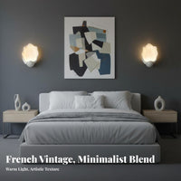 Coastal Theme French Design Aesthetic Shell Sconce Whimsical Design Vintage Decorative Wall Light High Color Rendering Seashell Wall Lamp Flicker-without Flicker for Interior Designers, Homeowners, Living Room, Bedroom, Hallway, Bedside