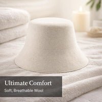 Steam Room Accessories Sauna Hat, Heat Resistant Wool Sauna Cap, Steam Room Essential Sauna Hat, Wool Sauna Hat Maintains Shape