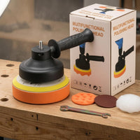 Drill Polishing Head Auxiliary Grip Drill Polishing Pad Holder Waxing Head Adapter Metal Shank Car Care Tool Black Plastic Body