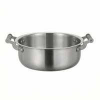 Stainless Steel Ramen Pot Double Handle Ramen Pot with Handles Riveted Cookware for Home Cooks