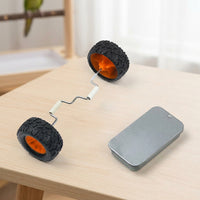 Metal Balance Car (1 pc) Bird Training Toy, Iron Metal Balance Car + Silver Training Feeder, Bird Balance Toy for Parrot Skill Training Activity