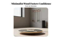 360° Rotation Wooden Balance Board Improves Posture Wobble Board Versatile Core Stability Disc Non-Slip Surface for Adults, Seniors, Athletes, Home Gym, Office, Standing Desk