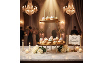 Gold-Toned 2-Tier Cake Stand Painted Metal Cake Stand Round Elegant for Party Planners, Bakers, Weddings, Parties