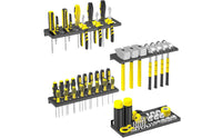 4 Pieces Screwdriver Hammer Pliers Rack Easy Installation Wall Mount Tool Holder Set Metal Tool Storage Shelves Multi-Functional