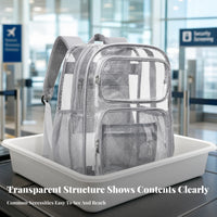 Water-Resistant PVC Backpack Padded Straps Clear Backpack