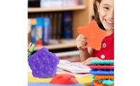 6 Pieces Stress Relief Textured Sensory Block Easy to Clean Silicone Sensory Stone Calming Textured Silicone Cube Quiet for Children