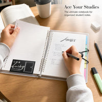 Refillable Loose-Leaf Notebook with Transparent Binder for Students and Office, A5/B5 Lined Pages