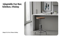 360-Degree Swivel Adjustable Industrial Stool Built-in Footrest Adjustable Industrialdesign Stool Stable Base Counter Chair Retro Design for Homeowners, Bar Owners, Adults, Cafe, Restaurant, Kitchen, Living Room