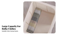 Large Capacity foldable Fabric Bin Foldable Design Clothing Organizer Stackable Household Storage Easy-Carry Handles for Families, Students, Homeowners, Bedroom, Dorm Room, Under Bed, Shelves