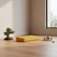 Coir Meditation Pad Posture Support Embroidered Tranquil Pad Linen Kneeling Pad Removable and Cleanable Cover for Prayer