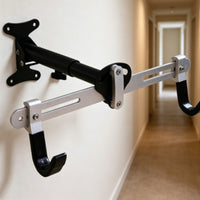 Wall-Mounted Bike Rack Black and Silver Two-Wheeler Wall Hanger Heavy Duty