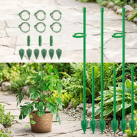 Indoor Plants Garden Stakes for Stable Plant Support, Pack of 48 Adjustable Monstera Support Sticks, 11mm x 40cm Stakes, Included Plant Clips