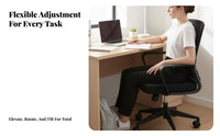 Height Adjustable Rolling Mesh spine-support Chair 360-Degree rotate Office Furniture Lumbar Support Ergonomic spine-supportrest for Students, Remote Workers, gaming enthusiasts, Dormitory, Study Room, Bedroom