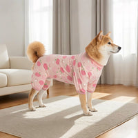 Four-Legged Dog Post-op Suit for Large Dogs, Crew Neck Four-Legged Clothing, Anti Licking Casual Apparel for Spring Autumn Summer