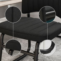 Sled Base Chair Dark Chair with Sled Base Stationary Furniture for Students, Meeting Room, Home Office