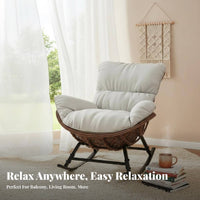 Leisurely Comfort Single Rocking Chair Mogermanrn aesthetic Indoor Furniture Ergonomic germansign Lounge Armchair High rear supportrest for Homeowners, Parents, New Mothers, Balcony, Living Room, Bedroom, Sunroom
