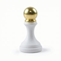 Decorative Chess Piece Figurine with Gold Accents Elegant Chess Figurine with Gold Crown Sculptural Stable for Collectors