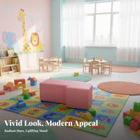 Irregular-Shaped Soft Sofa Combination Freely Combinable Reception Seating Public Space Furniture for Children, Visitors, Lobby, Activity Room, Gym