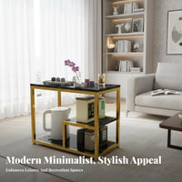 Sturdy Construction 2-Tier Mahjong Side Table Stable Load-Bearing Storage Rack Compact Design Household Furniture Small Footprint for Card Game Players, Tea Enthusiasts, Homeowners, Living Room, Entryway, Office, Bedroom