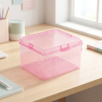 Clear Card Storage Box with Lid, Small Card & Coin Organizer, Multi-functional Desktop Sundries Storage Container