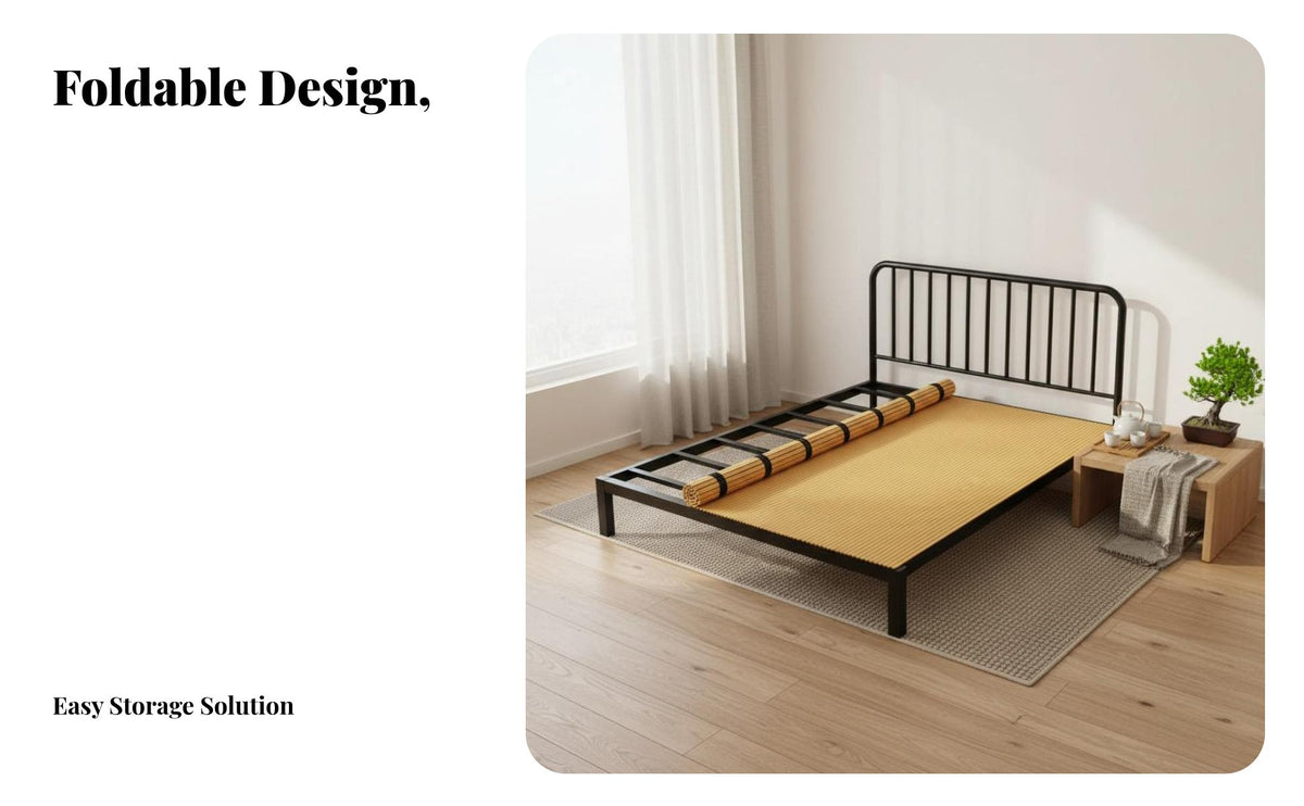 rollable Wooden Bed Board Easy Storage Foldable Bunkie Board Prevents Sagging Mattress Support for Students, Renters, On the Floor, Guest Room