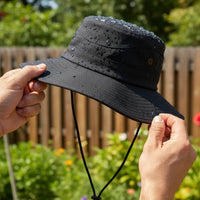 Sun Protection Chin Strap Fishing Hat Breathable Fishing Pail Hat Quick-Drying Outdoor Headwear Convertible Design for Climbing