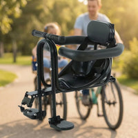 Child Bike Seat Secure Child Cycle Seat with Harness Padded Compact for Toddlers, Family Rides, Outdoor Cycling