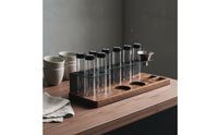 8 Pieces Portable Transparent Coffee Bean Storage Rack Freshness Lock Airtight Glass Jar Easy to Clean for Cafe