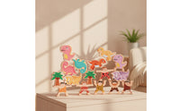 Dinosaur Stacking Toy Educational Wooden Stacking Toy Learning Wooden Balance Toys for Young Children, Preschoolers, Playroom, Kindergarten, Nursery