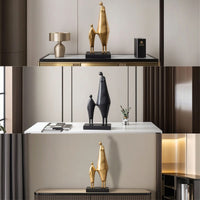 Couple Sculpture Elegant Abstract Human Statue Unique Couple Figurine for Console Table, Bookshelf, Study