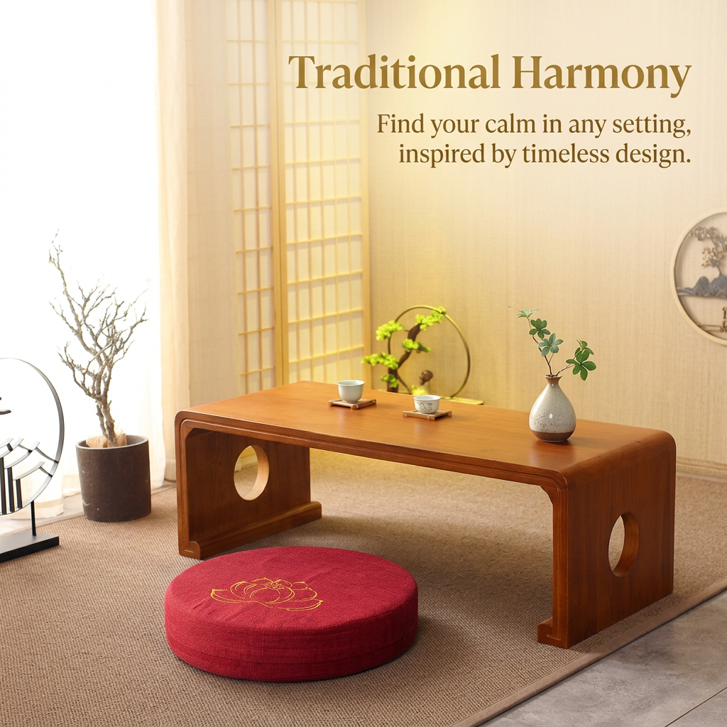 Mandala Large Floor Pillow, 32 Inch Meditation Cushion, Tatami Floor Pillow for Bedroom, Thick Floor Pillow for Comfort