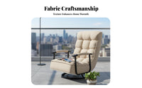Adjustable Backrest Swivel Recliner Chair Padded Cushioning Reclining Armchair Ergonomic Design Single Sofa Convenient Side Pocket for Homebodies, Students, Bedroom, Living Room, Reading Nook, Home Theater