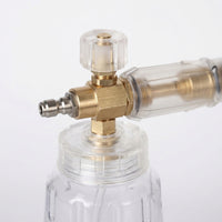 Spray Bottle for Car Cleaning and Professional Car Wash, Foam Sprayer with Brass Foam Lance, Transparent Dispenser Bottle, Adjustable Nozzle