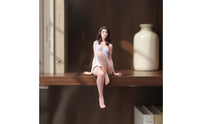 Realistic Intricate Painted Female Miniature Handmade Sitting Woman Figurine Miniature Scene Supply for Hobbyists, Display Collections