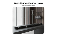 Metal Latches Billiard Cue Case Hinged Lid Hard Cue Case Fitted Handle Sports Gear Lined Interior